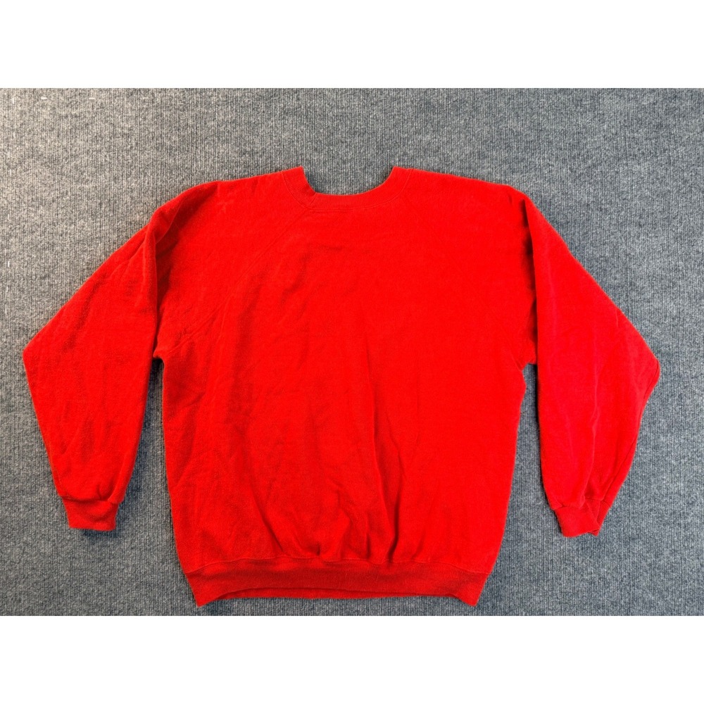 Vintage Hanes Sweatshirt XL Red Cotton Blend Crewneck Pullover USA Made Mens Y2K